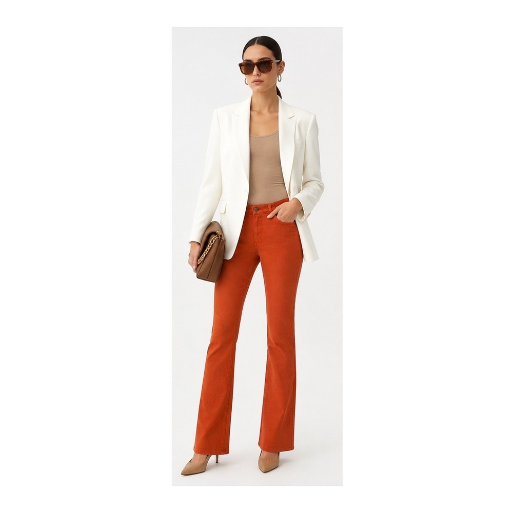 GF Ferré Gianfranco Ferré Jeans Women 29 Orange Bootcut Flare Made in Italy Y2K